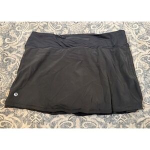Lululemon Black Lined Activewear Skort Skirt Shorts Golf Pickleball Tennis Sz 8